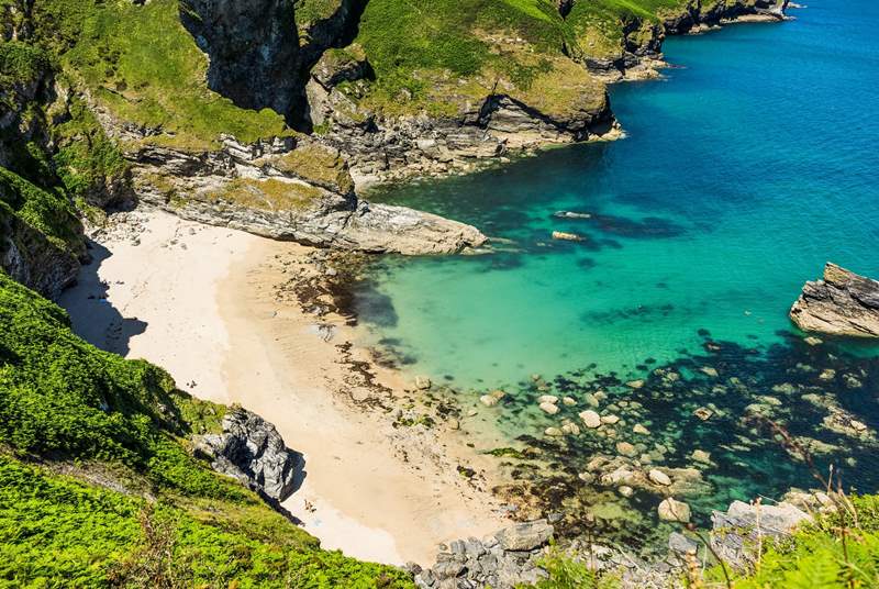 Discover hidden coves and unbelievably blue sea along the coast path.