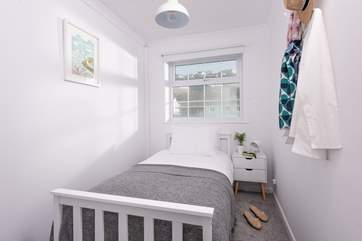 Bedroom three is a sweet single, and overlooks the harbour.