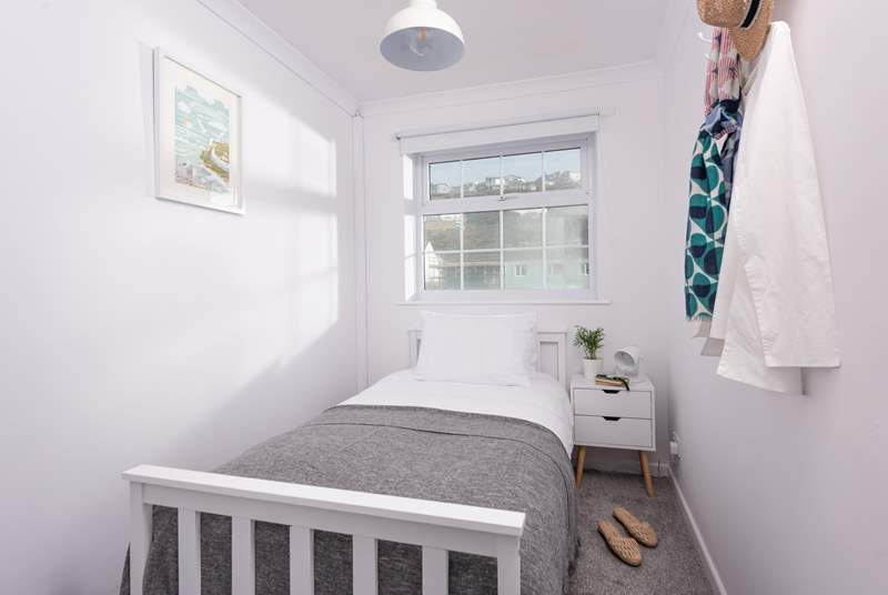 Bedroom three is a sweet single, and overlooks the harbour. 
