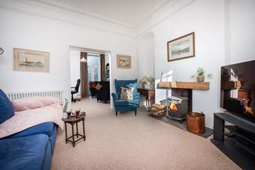 The gorgeous wood-burner in the sitting-room will keep you warm throughout the seasons.