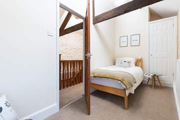 Super cute bedroom 1 has a single bed, perfect for an adult or child.