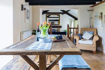 The lovely dining-table where you can sit and chat about your holiday plans.