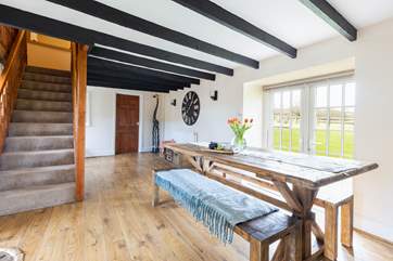 Gorgeous wooden floors and beams add to the character of Glendale Cottage.