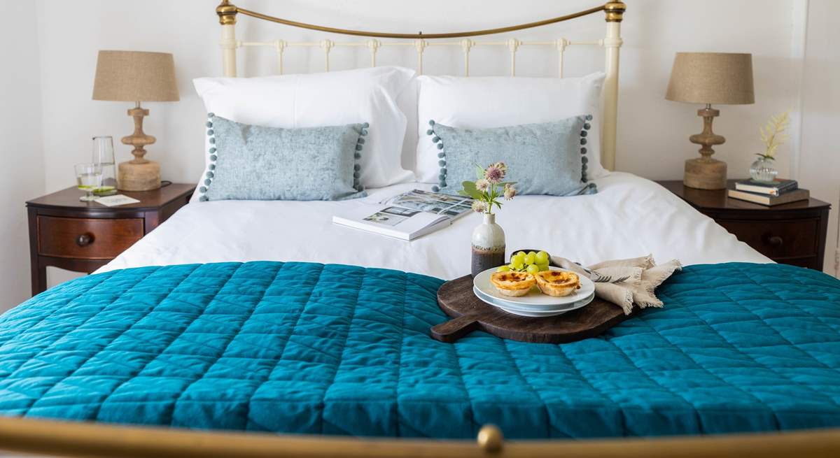 The bedrooms have charming iron bedsteads and luxury linens for a great night's sleep.