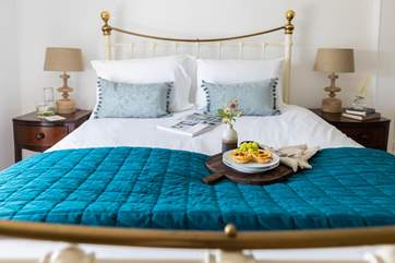 The bedrooms have charming iron bedsteads and luxury linens for a great night's sleep.