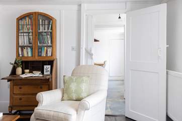 Characterful slate floors run through the kitchen and dining-room.
