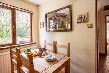 The little breakfast table is perfect for your morning meal.