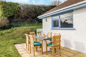 Sit and enjoy al fresco dining on the patio to the front which has lovely views.