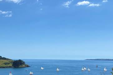 Gaze over Falmouth harbour from the wonderful terrace.