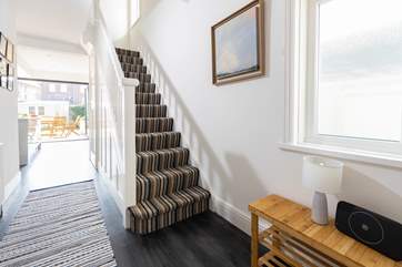 The stairs lead to the first floor.