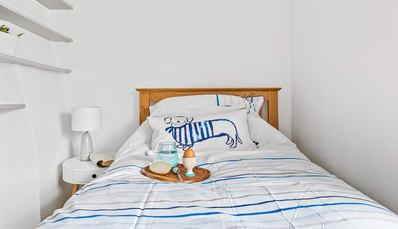 The single bedroom is perfect for either a child or adult.