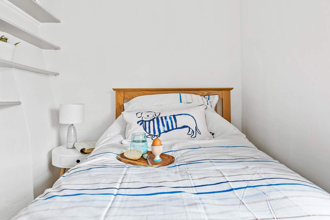 The single bedroom is perfect for either a child or adult.