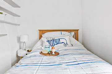 The single bedroom is perfect for either a child or adult.