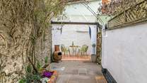 Fairy lights will light up this gorgeous space when darkness falls.