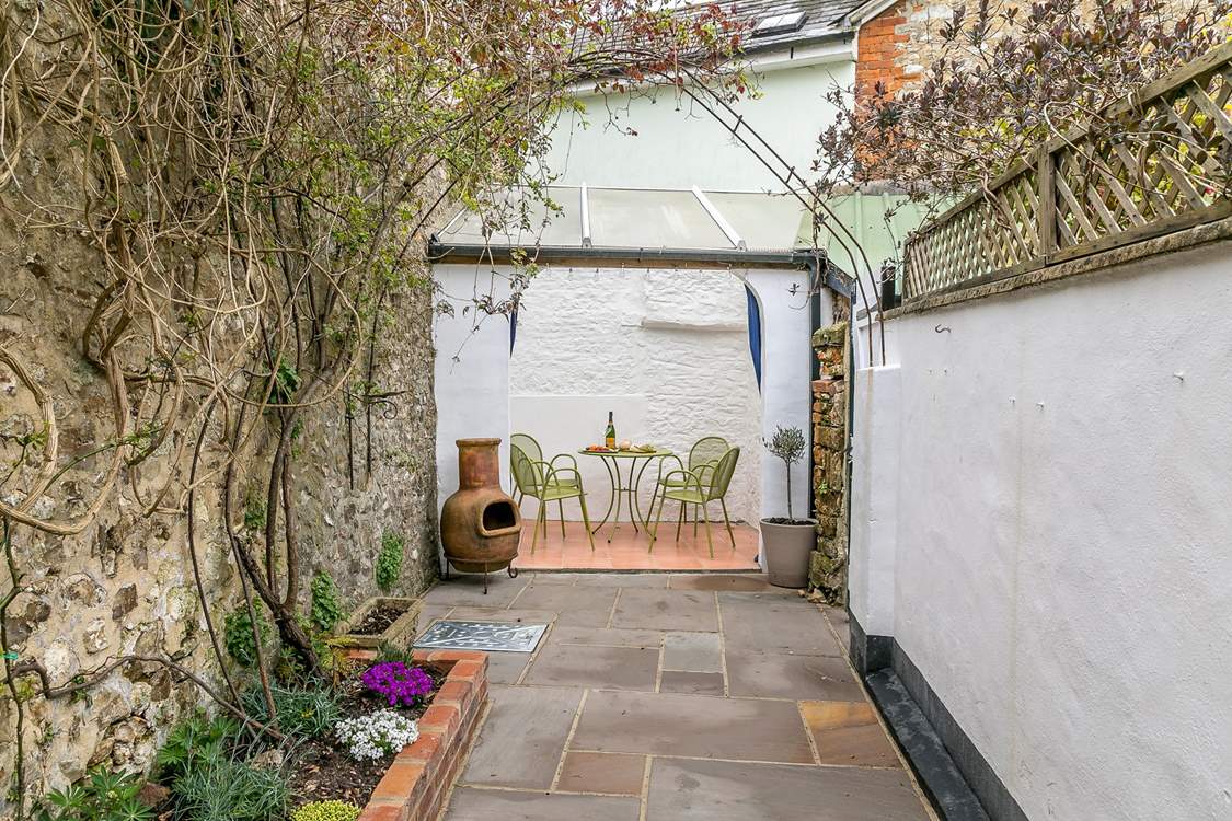 Fairy lights will light up this gorgeous space when darkness falls.