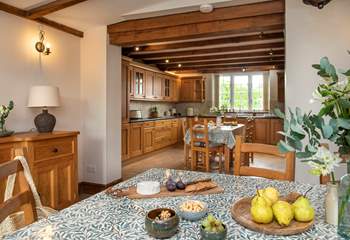 Leading off from the kitchen is the dining-room.