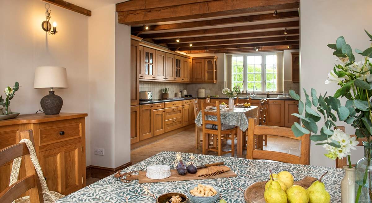 Leading off from the kitchen is the dining-room.