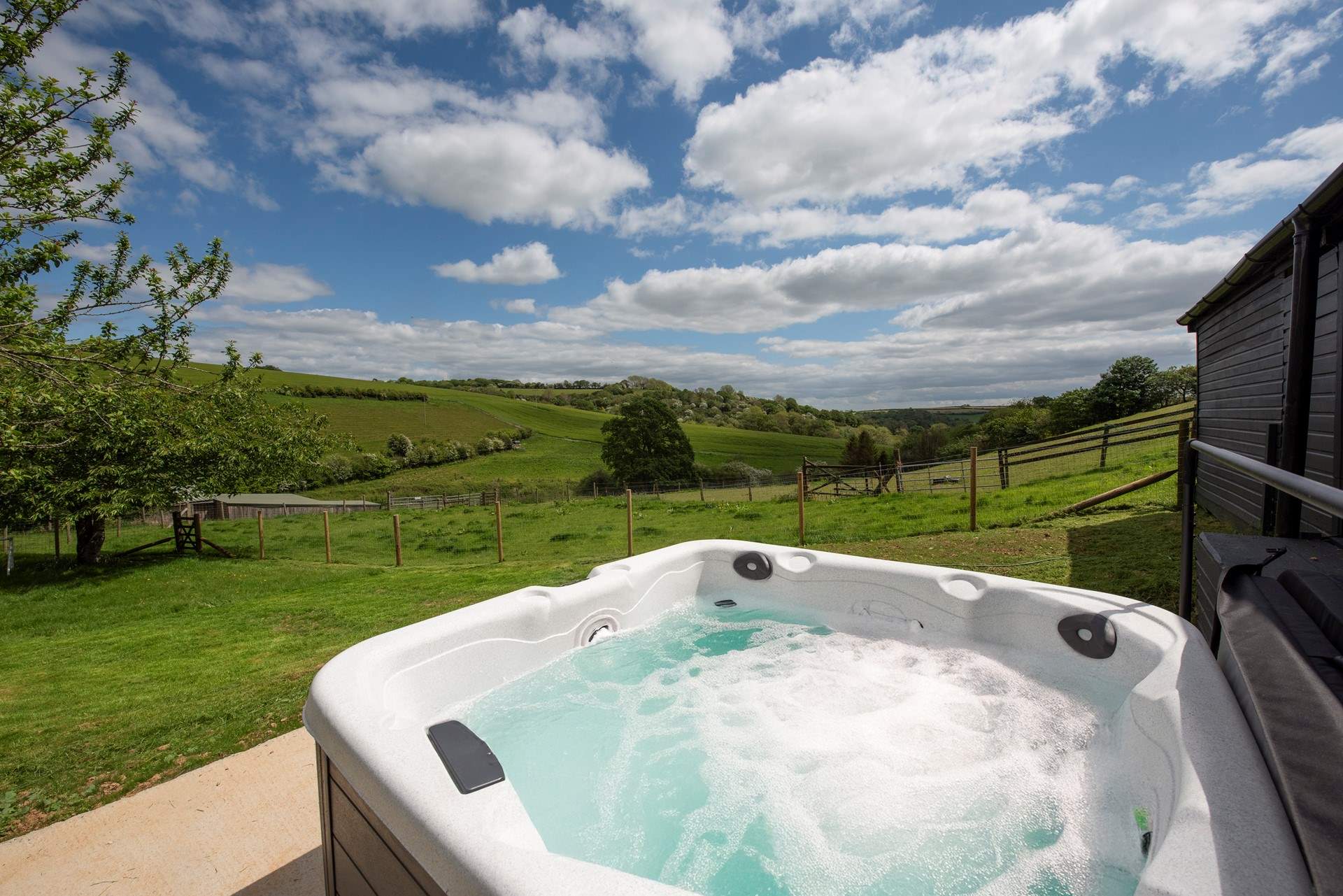 A hot tub with a view- let all your cares and worries soak away.