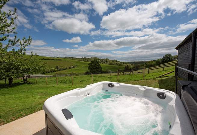 A hot tub with a view- let all your cares and worries soak away.