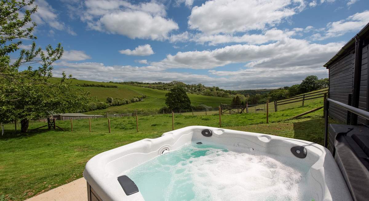 A hot tub with a view- let all your cares and worries soak away.