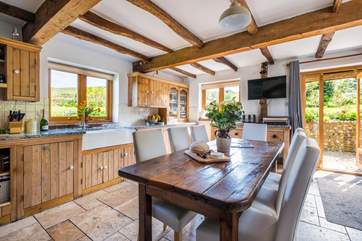 The light and airy kitchen is a great space to enjoy.