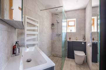 The fabulous modern downstairs wet-room.