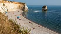 Freshwater Bay in West Wight is a lovely place for a beach day.