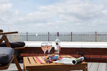 A glass of wine with a sea view!