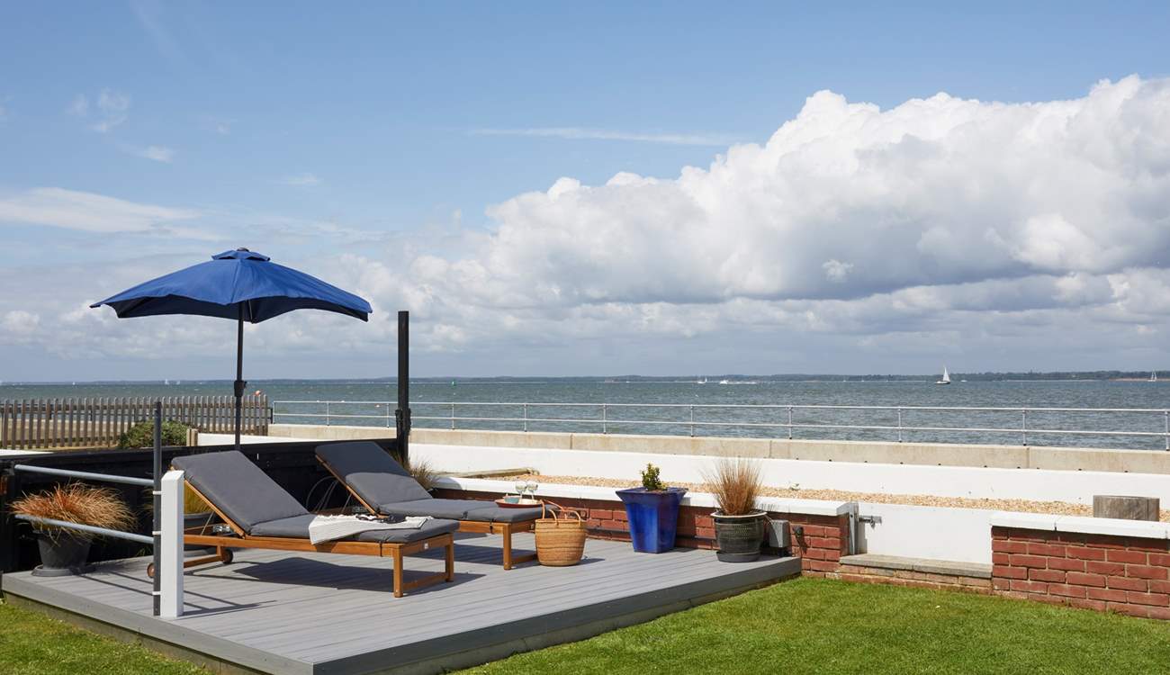 A peaceful beach area can be found at the bottom of the garden, follow the path to the left for your morning dip.