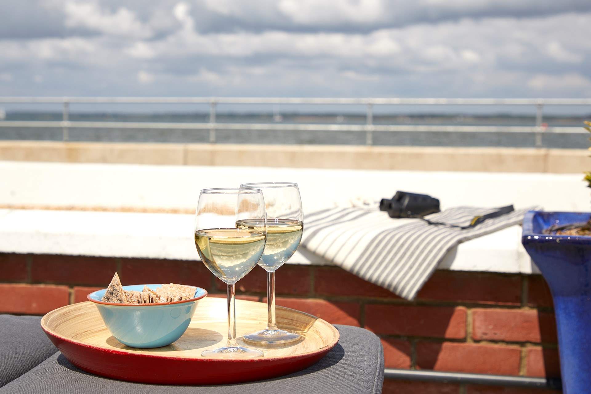 A glass of wine with a sea view!