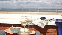 A glass of wine with a sea view!