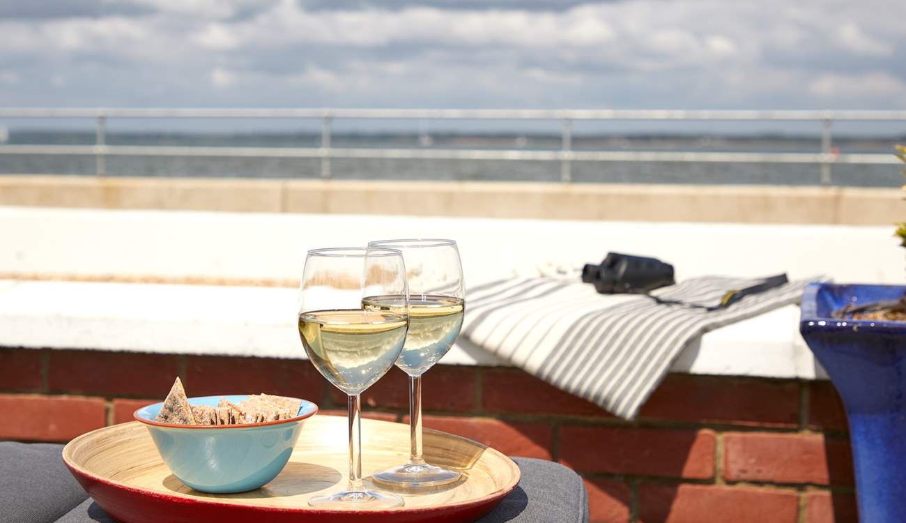 A glass of wine with a sea view!
