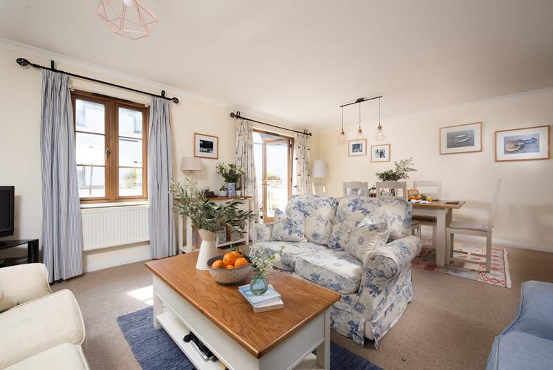 Light and bright, the living space is cosy and welcoming.