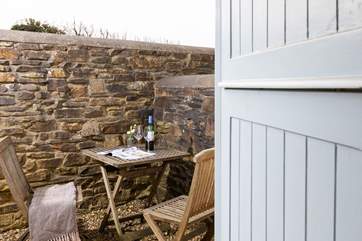 A quiet corner at the back for an aperitif.
