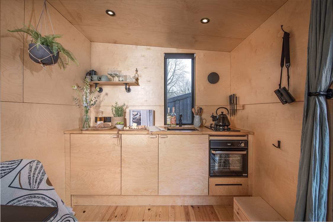 The kitchen has everything you need to whip up indulgent meals for two.
