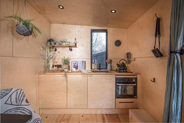 The kitchen has everything you need to whip up indulgent meals for two.