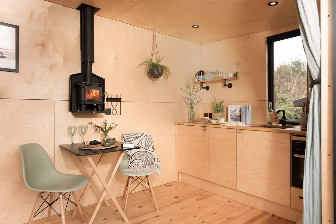 The cabin is designed to let in plenty of natural light.