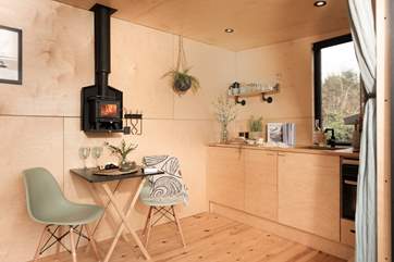 The cabin is designed to let in plenty of natural light.