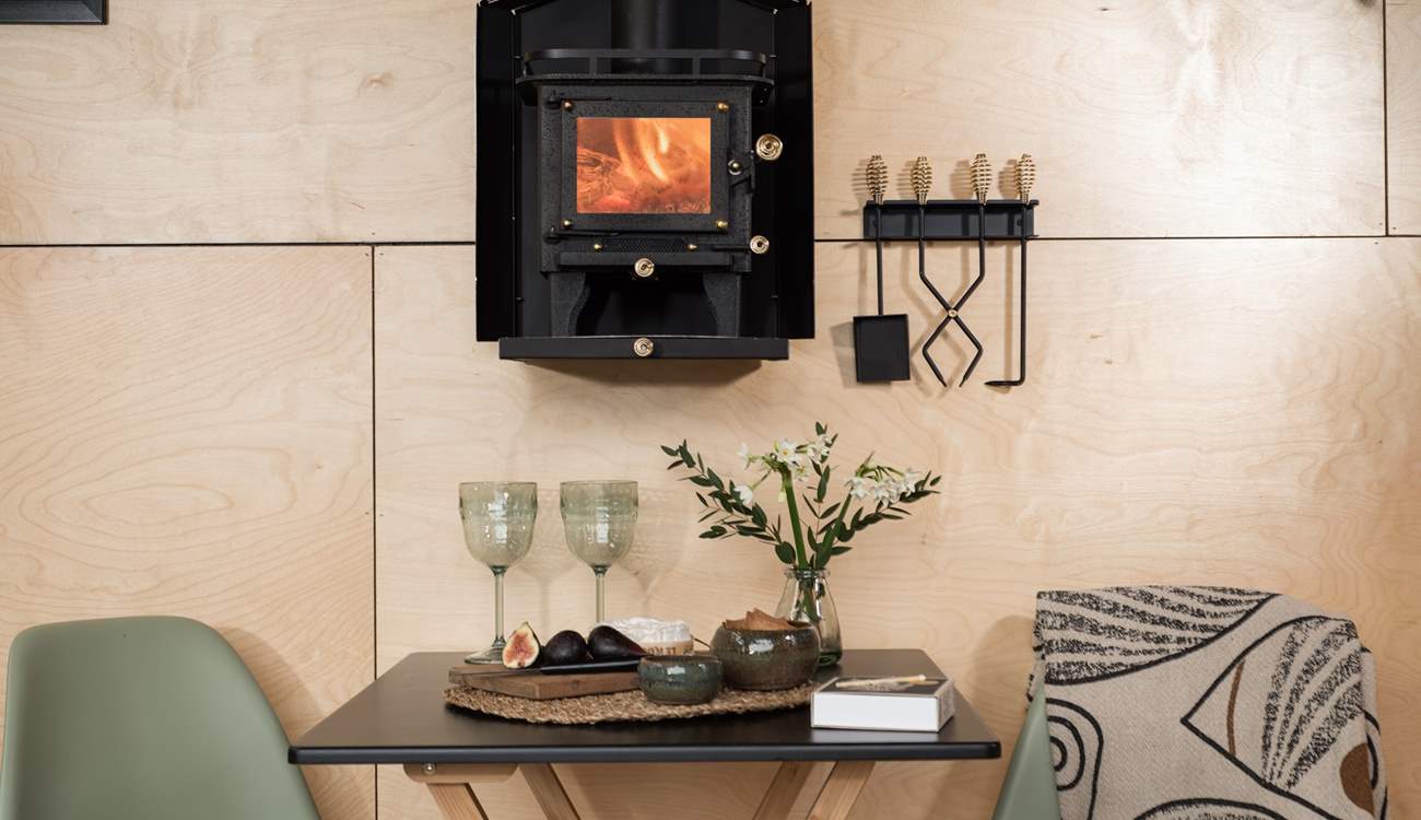 How sweet is the wood-burner? Perfect for keeping you cosy during the cooler months. 