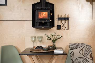 How sweet is the wood-burner? Perfect for keeping you cosy during the cooler months.
