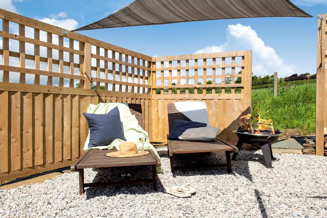A sheltered spot to soak up the Cornish rays and when the sun goes down grab a jumper and light the firepit.