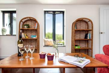 Settle down with a glass of wine and gaze out at the wonderful views.