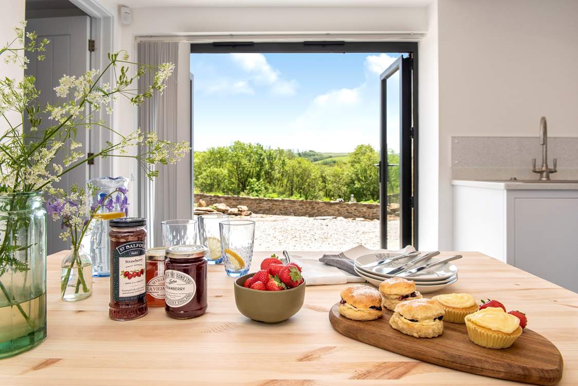 Open up the fabulous bi-fold doors and let the Cornish sunshine in.