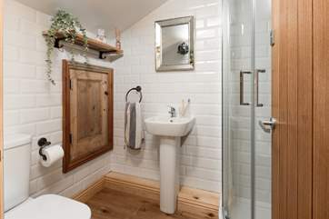 The shower-room. Using upcycled materials throughout.