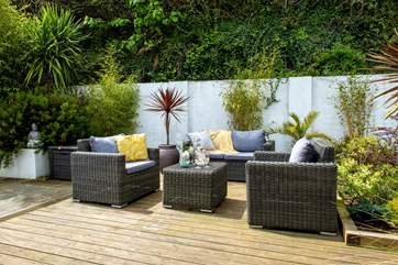 Enjoy relaxing in the sunshine out on the terrace.