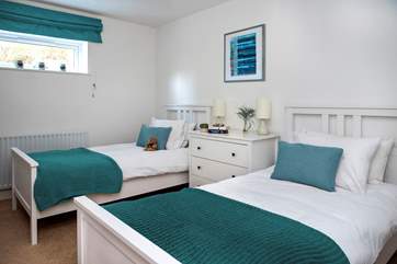 The pretty twin bedroom is on the ground floor.