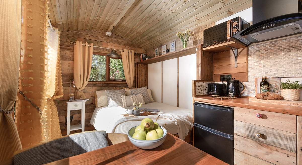 The wood clad interior makes this an extremely snug retreat.