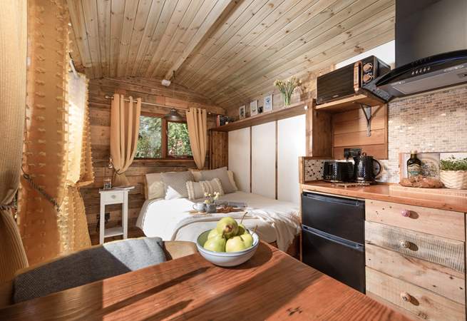 The wood clad interior makes this an extremely snug retreat.