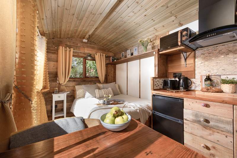 The wood clad interior makes this an extremely snug retreat.