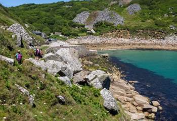 Lamorna Cove is a beautiful secluded pebble beach accessible by car or via the South West Coast Path.